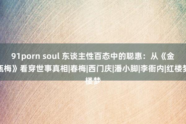 91porn soul 东谈主性百态中的聪惠：从《金瓶梅》看穿世事真相|春梅|西门庆|潘小脚|李衙内|红楼梦