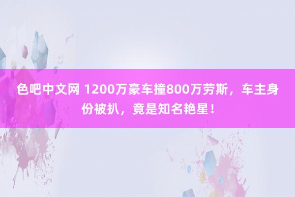 色吧中文网 1200万豪车撞800万劳斯，车主身份被扒，竟是知名艳星！